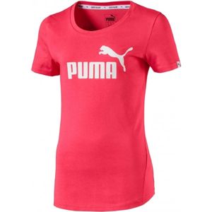 Puma STYLE ESS LOGO TEE rózsaszín 116 - Lányos póló