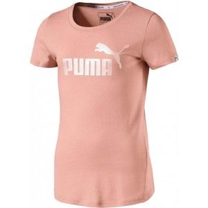Puma STYLE ESS LOGO TEE világos rózsaszín 116 - Lányos póló