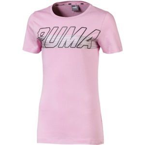 Puma ALPHA LOGO TEE G világos rózsaszín 164 - Rövid ujjú gyerek póló