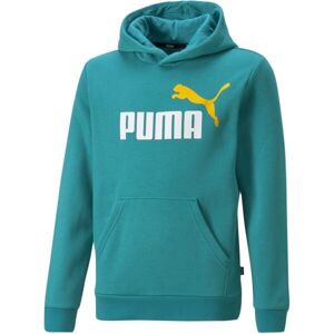Puma ESS + 2 COL BIG LOGO HOODIE FL B Fiú pulóver, zöld, méret