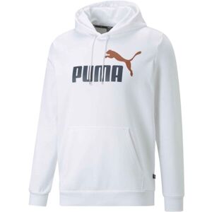 Puma ESS + 2 COL BIG LOGO HOODIE FL B Fiú pulóver, fehér, méret XL