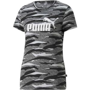 Puma ESS+ANIMAL AOP TEE Női póló, fekete, veľkosť XS