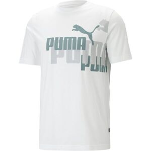Puma ESS+LOGO POWER TEE Férfi póló, fehér, veľkosť L