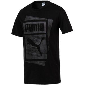 Puma Graphic Brand Box Tee Cotton Black Rövid ujjú póló - Černá