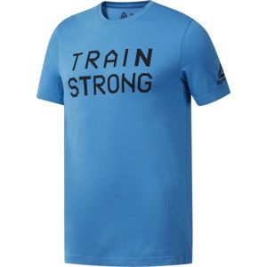 Reebok GS TRAIN STRONG TEE kék M - Férfi póló