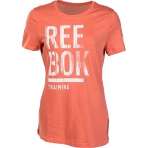 Reebok TRAINING SPLIT TEE narancssárga XS - Női póló