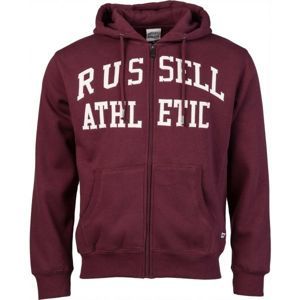 Russell Athletic ZIP THROUGH TACKLE bordó XL - Férfi pulóver