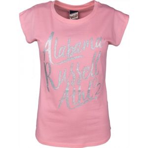 Russell Athletic S/S TEE WITH GLITTER PRINT rózsaszín XS - Női póló