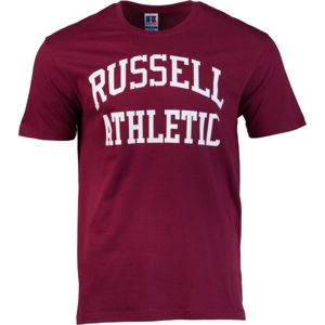 Russell Athletic CLASSIC S/S LOGO CREW NECK TEE SHIRT bordó L - Férfi póló