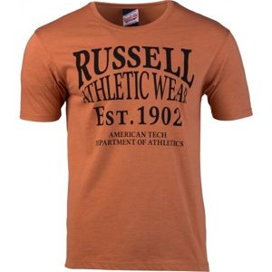 Russell Athletic AMERICAN TECH S/S CREWNECK TEE SHIRT narancssárga M - Férfi póló