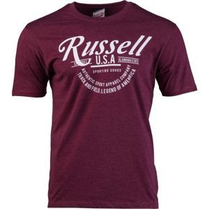 Russell Athletic TRACK AND FIELD bordó S - Férfi póló