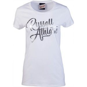 Russell Athletic S/S SCRIPT CREW fehér L - Női póló