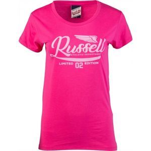 Russell Athletic GLITTER PRINTED WINGS S/S CREWNECK TEE SHIRT rózsaszín XS - Női póló