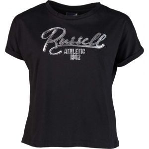 Russell Athletic GLITTER TEE fekete XS - Női póló