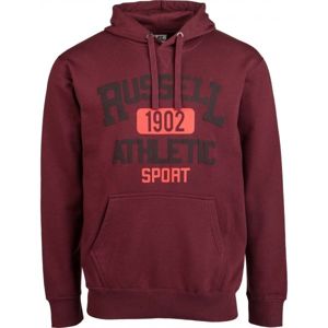 Russell Athletic PRINTED HOODY SWEATSHIRT piros S - Férfi pulóver