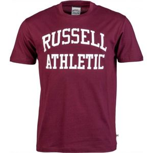 Russell Athletic S/S RAGLAN CREW NECK TEE - RUSSELL SCRIPT bordó S - Férfi póló