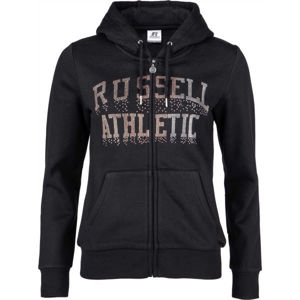 Russell Athletic ZIP THROUGH HOODY Női pulóver, fekete, méret S