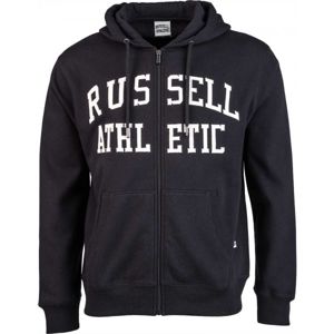 Russell Athletic ZIP THROUGH TACKLE TWILL HOODY fekete L - Férfi pulóver