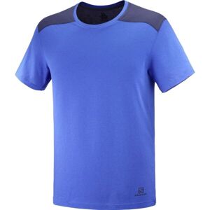 Salomon ESSENTIAL COLORBLOC Férfi póló, kék, méret XL