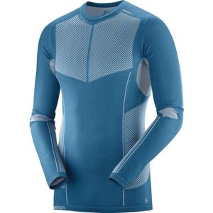 Salomon PRIMO WARM SEAMLESS TEE kék XL - Férfi póló