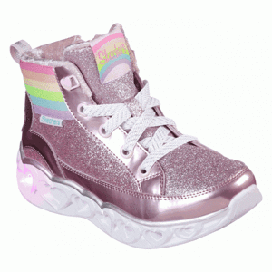 Skechers HEART LIGHTS világos rózsaszín 29 - Lány villogó tornacipő