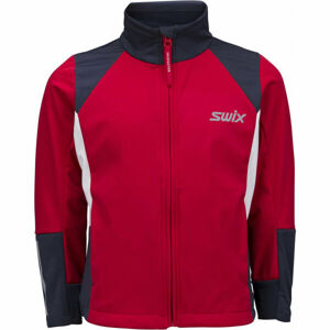 Swix STEADY JNR piros 152 - Gyerek kabát háromrétegű softshellből