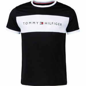 Tommy Hilfiger CN SS TEE LOGO FLAG Férfi póló, fekete, méret M