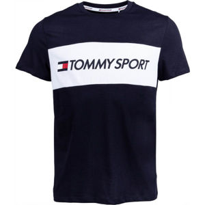 Tommy Hilfiger COLOURBLOCK LOGO TOP Férfi póló, sötétkék, méret S