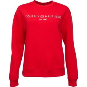 Tommy Hilfiger MDRN REG CORP LOGO C-NK SWTSHRT Női pulóver, piros, méret S