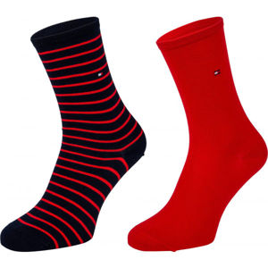 Tommy Hilfiger WOMEN SMALL STRIPE 2P Női zokni, piros, méret 39 - 42