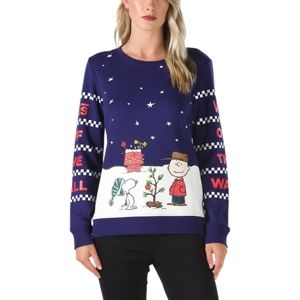 Vans PEANUTS CHRISTMAS CREW sötétkék XS - Női pulóver